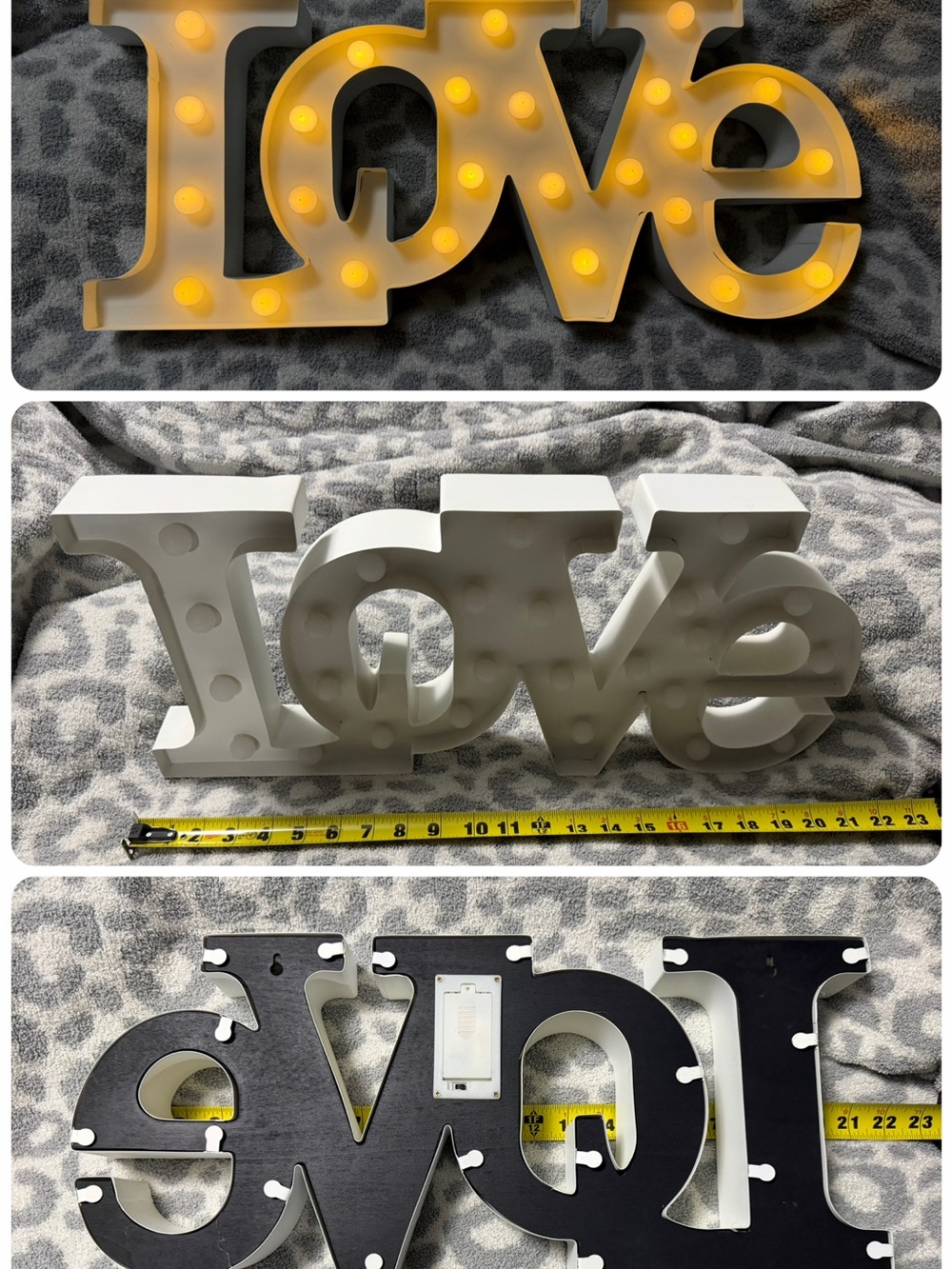 White LOVE Marquee Light Sign with Warm LED Bulbs